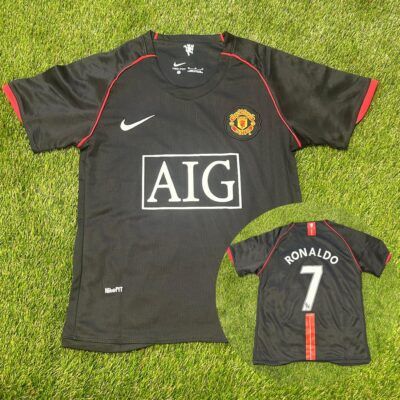 Camiseta Niño retro Manchester United alternativa 2008 C.Ronaldo talle 14