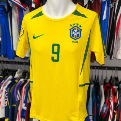 Camiseta Retro Brasil titular 2002 Ronaldo talle XL