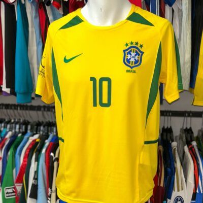 Camiseta Retro Brasil titular 2002 Rivaldo talle M